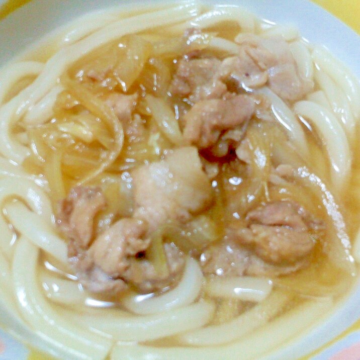 豚肉で肉うどん